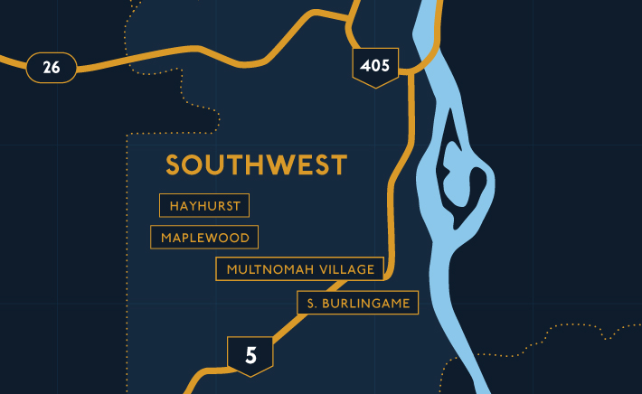 Southwest Portland Map